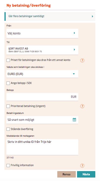 sepa betalning swedbank.